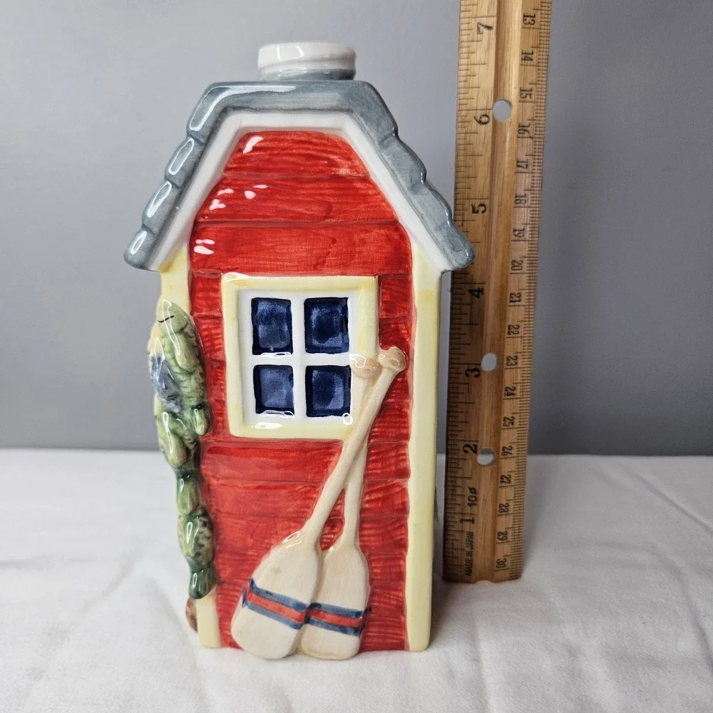 Certified International Susan Winget Soap Lotion Dispenser Fishing House 7